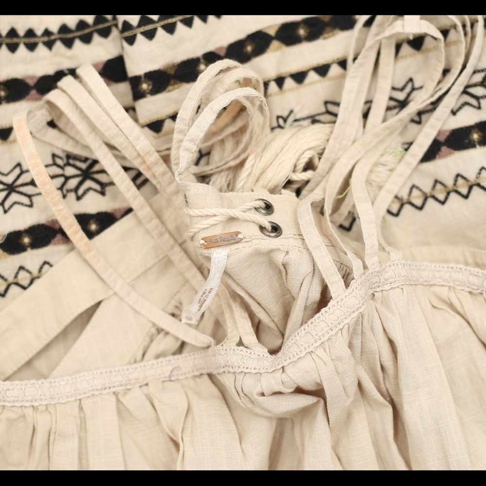 Structured Cotton Batiste Kashmir A-Lines Tent Dress in Biscotti M - Picture 7 of 8